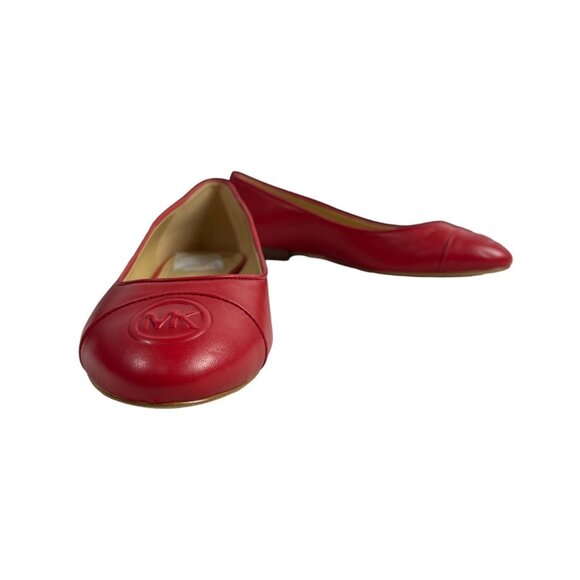Michael Kors Women's Red Leather Dylan Flats Sz 7.5 - Picture 2 of 14